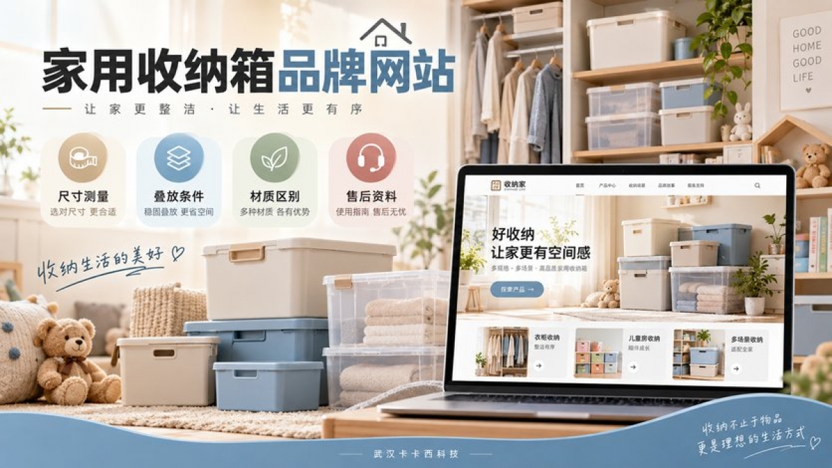 家用收纳箱品牌网站怎么建设？尺寸测量、叠放条件、材质区别和售后资料如何呈现