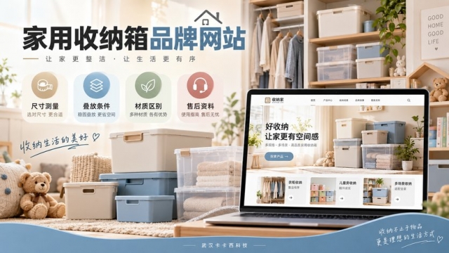 家用收纳箱品牌网站怎么建设？尺寸测量、叠放条件、材质区别和售后资料如何呈现
