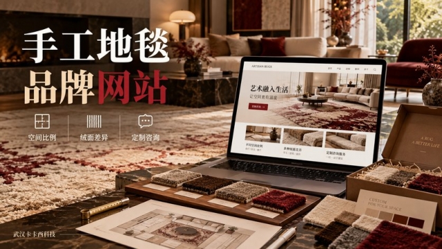 手工地毯品牌网站怎么建设？空间比例、绒面差异、样片寄送和定制咨询如何呈现