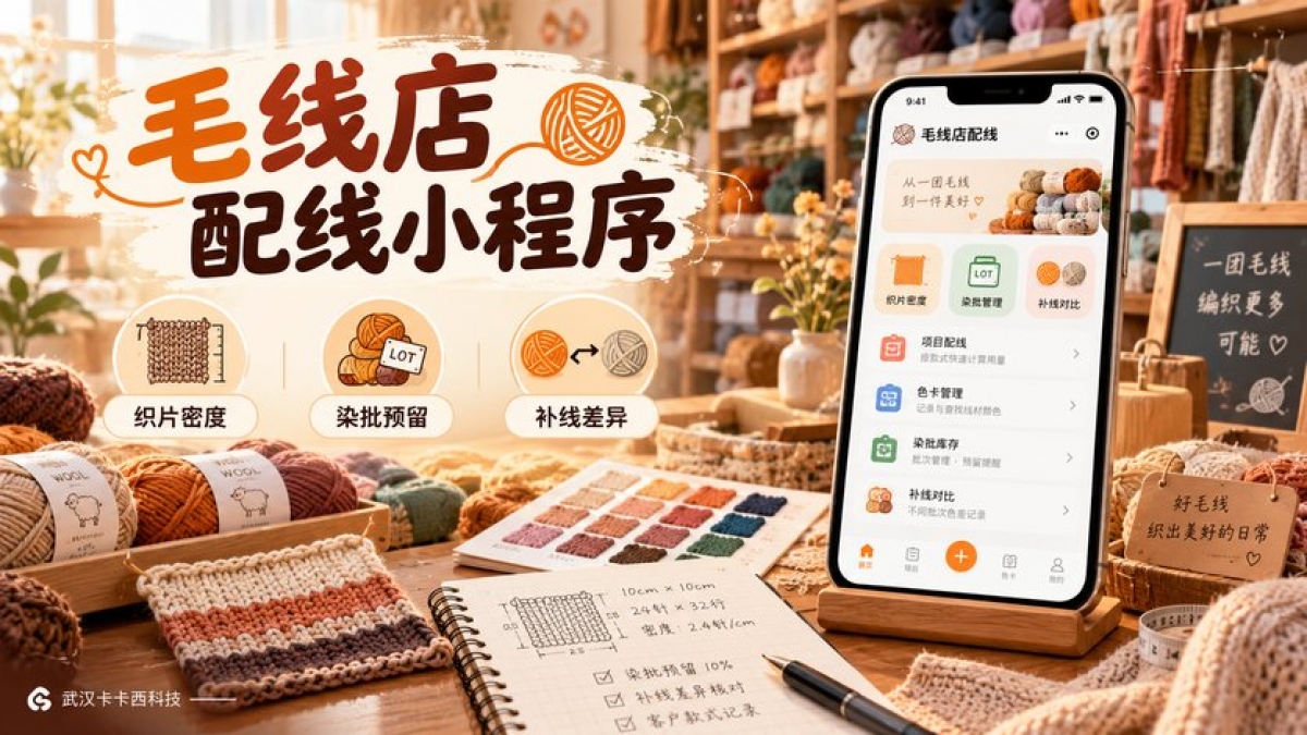 毛线店配线小程序需要哪些功能？织片密度、染批预留和补线差异如何管理