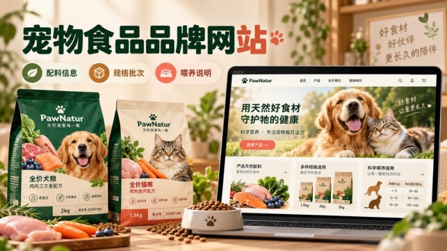 宠物食品品牌网站怎么建设？配料信息、规格批次、喂养说明和购买线索如何组织