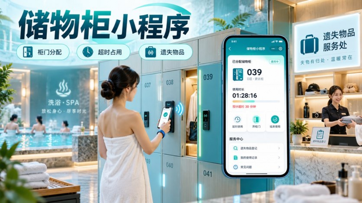 自助洗浴中心储物柜小程序怎么做？柜门分配、超时占用和遗失物品如何处理