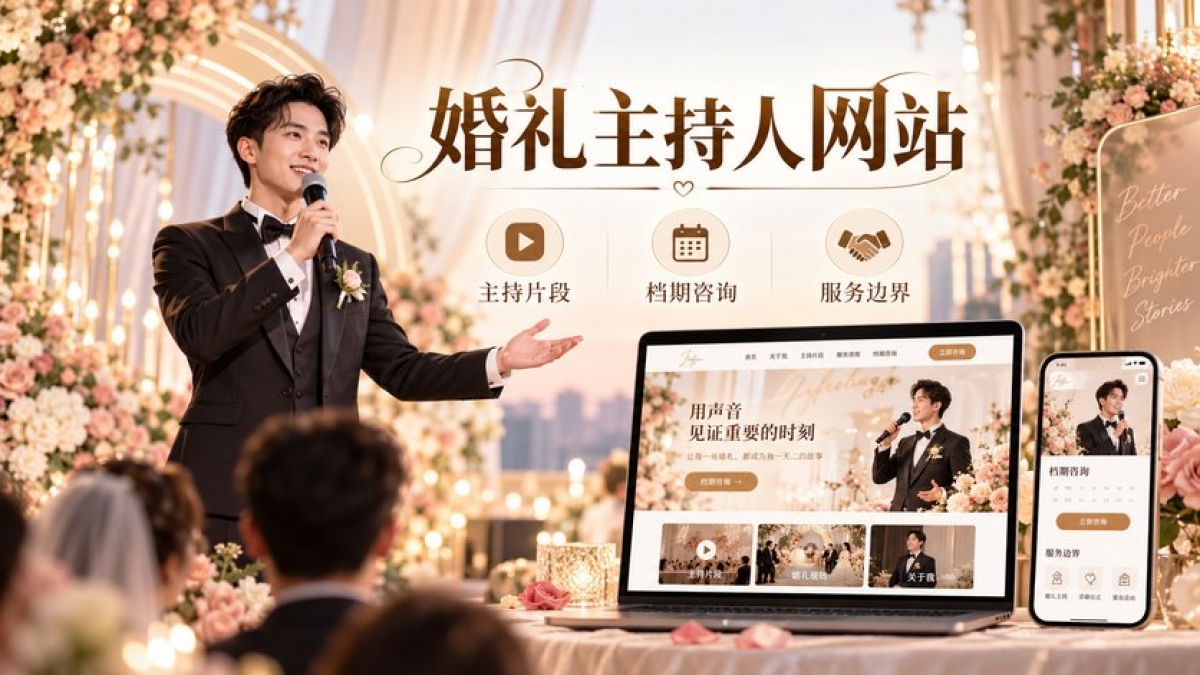 婚礼主持人个人网站怎么建设？主持片段授权、档期咨询和服务边界怎样说明