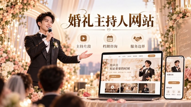 婚礼主持人个人网站怎么建设？主持片段授权、档期咨询和服务边界怎样说明