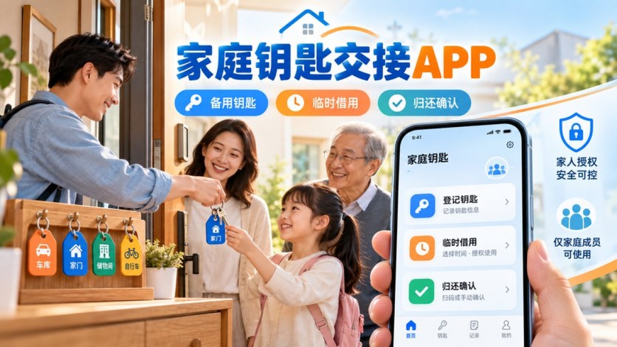 家庭钥匙交接APP怎么做？备用钥匙登记、临时借用、归还确认和隐私如何设计