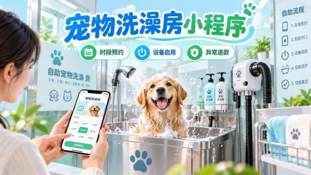 自助宠物洗澡房小程序怎么做？时段预约、设备启用、清洁交接和异常退款如何处理