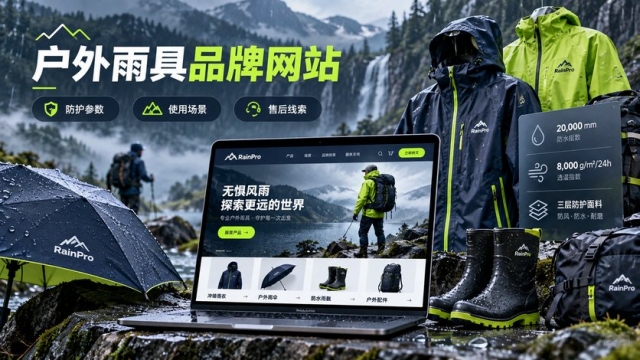 户外雨具品牌网站怎么建设？防护参数、使用场景、养护说明和售后线索如何组织