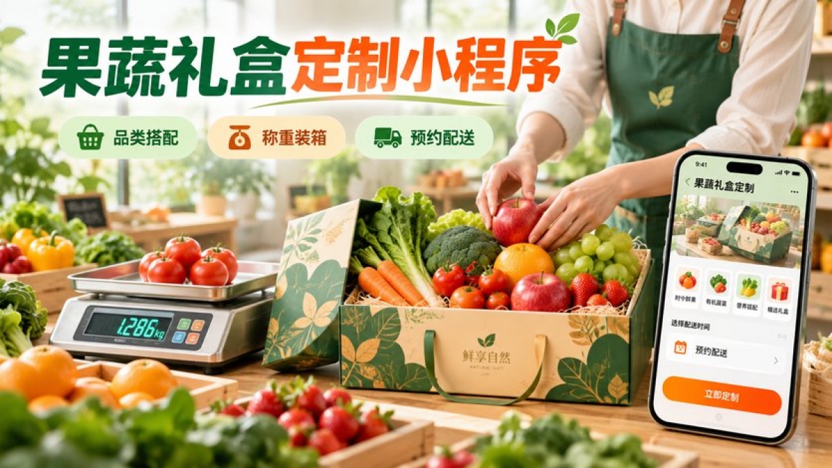 果蔬礼盒定制小程序怎么做？品类搭配、规格替换、称重装箱和预约配送如何设计