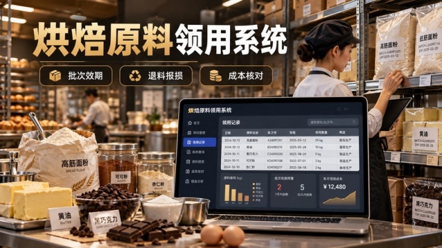 连锁烘焙门店原料领用系统怎么做？批次效期、配方耗用、退料报损和成本如何核对