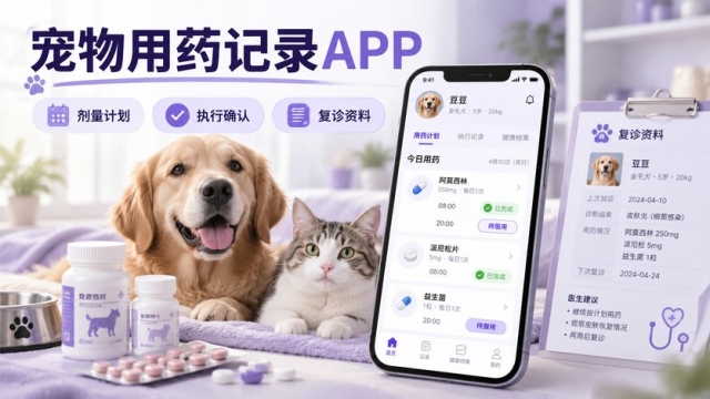 宠物用药记录APP怎么做？处方来源、剂量计划、执行确认和复诊资料如何管理