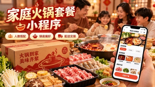 家庭火锅食材套餐小程序怎么做？人数搭配、锅底偏好、分盒清单和配送交接如何设计