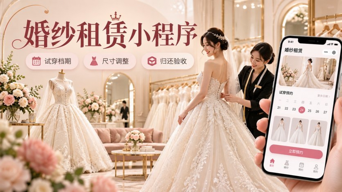 婚纱租赁小程序怎么做？试穿档期、尺寸调整、交接照片和归还验收如何设计