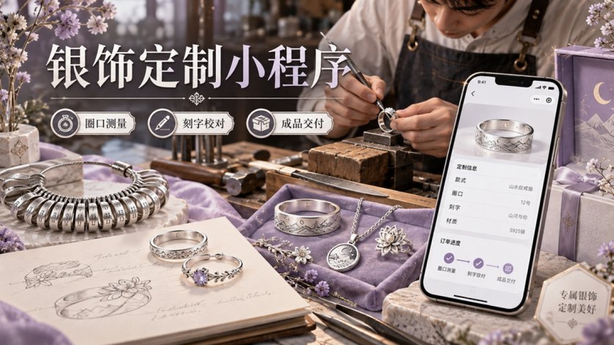 手作银饰定制小程序怎么做？圈口测量、刻字校对、工艺版本和成品交付如何管理