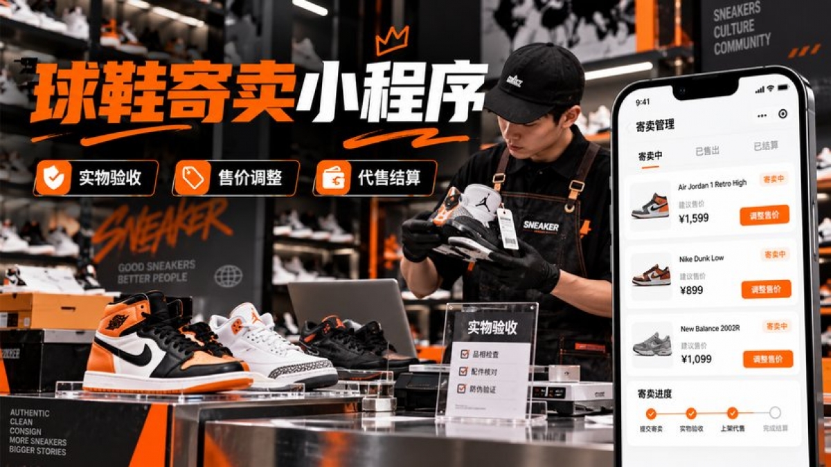 球鞋寄卖小程序怎么做？实物验收、售价调整、买家退回和代售结算如何设计