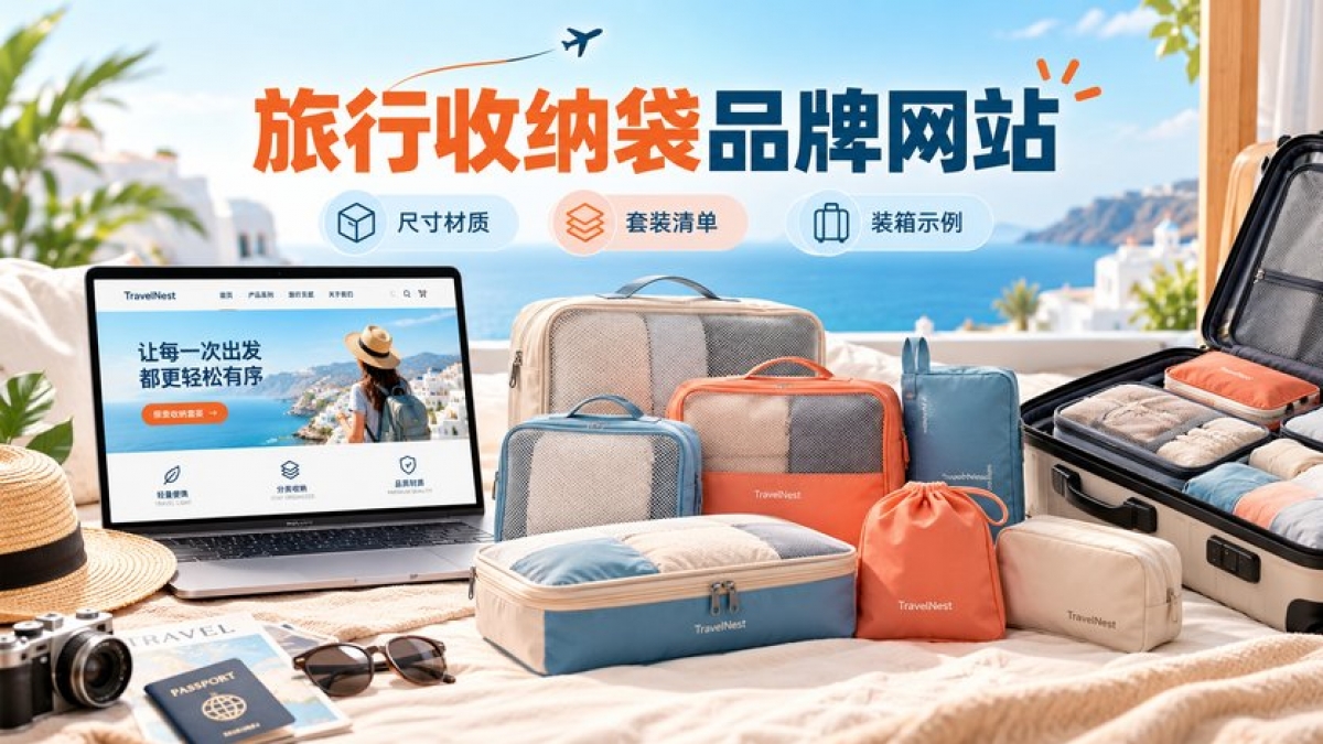 旅行收纳袋品牌网站怎么建设？尺寸材质、套装清单、装箱示例和售后咨询如何组织