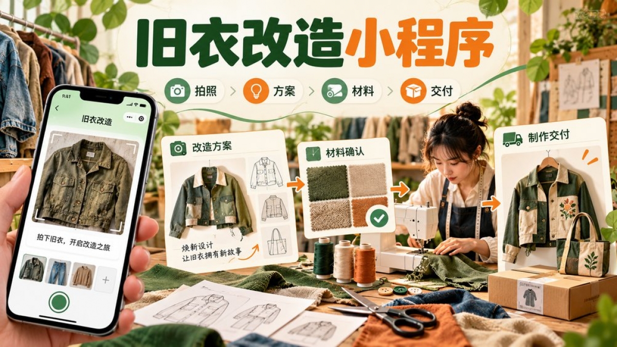 社区旧衣改造小程序怎么做？衣物拍照、改造方案、材料确认和试穿交付如何管理