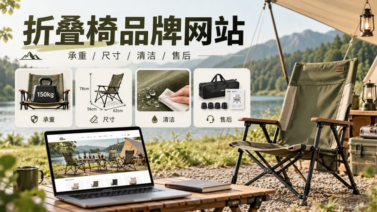 户外折叠椅品牌网站怎么建设？承重条件、展开尺寸、面料清洁和配件售后如何说明