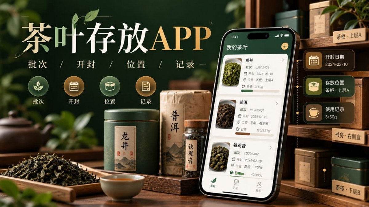 个人茶叶存放APP怎么做？茶类批次、开封日期、存放位置和取用记录如何管理