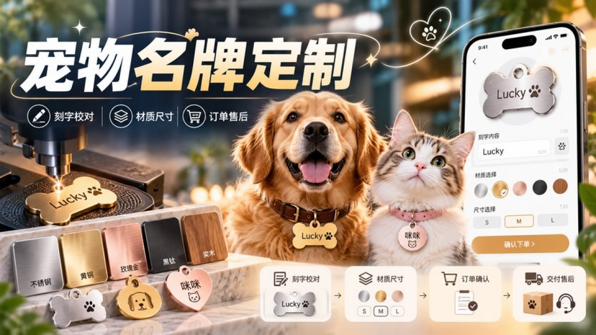 宠物名牌定制小程序怎么做？刻字校对、材质尺寸、订单确认和交付售后如何管理