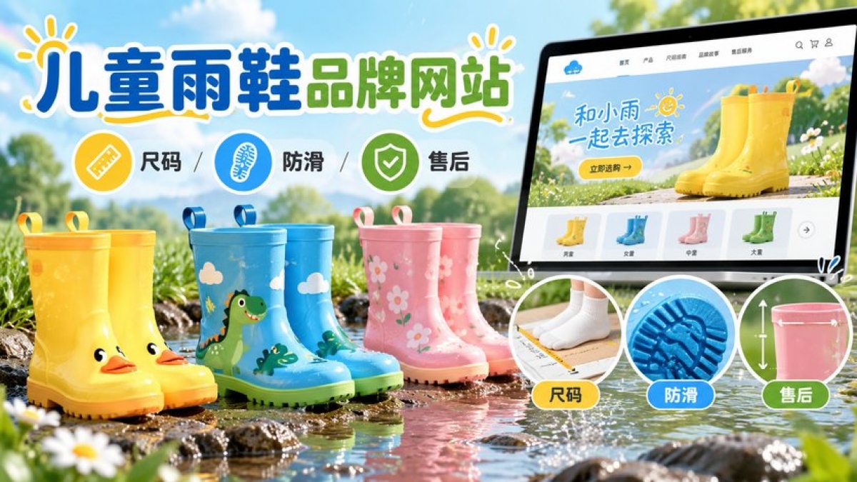 儿童雨鞋品牌网站怎么建设？尺码测量、筒高宽度、防滑条件和售后咨询如何组织