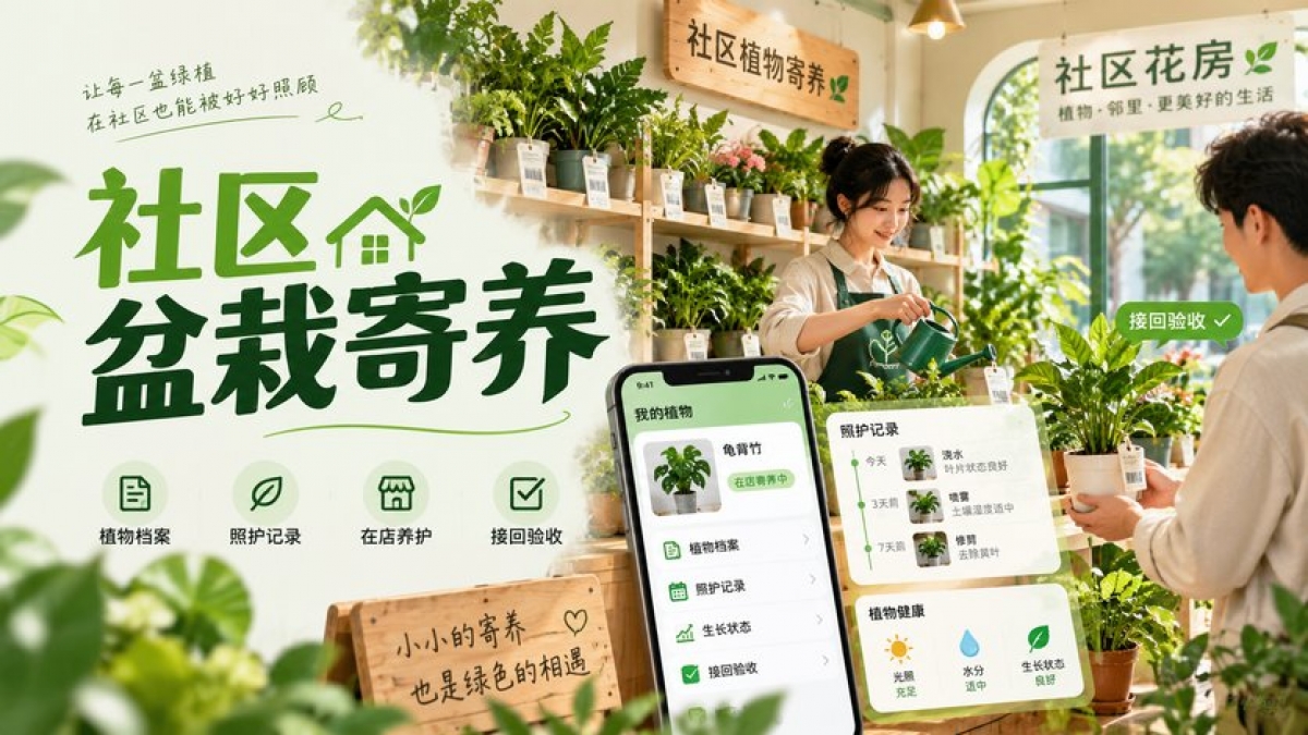 社区盆栽寄养小程序怎么做？植物档案、照护要求、在店记录和接回验收如何管理