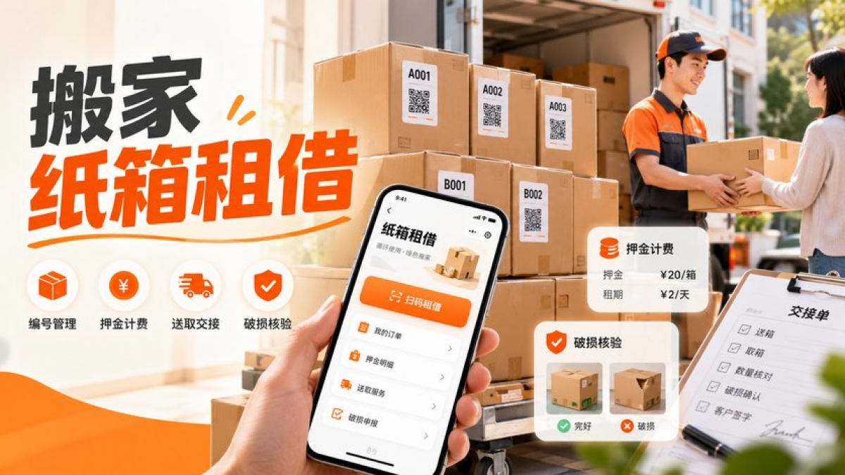 搬家纸箱租借小程序怎么做？箱体编号、押金计费、送取交接和破损争议如何设计