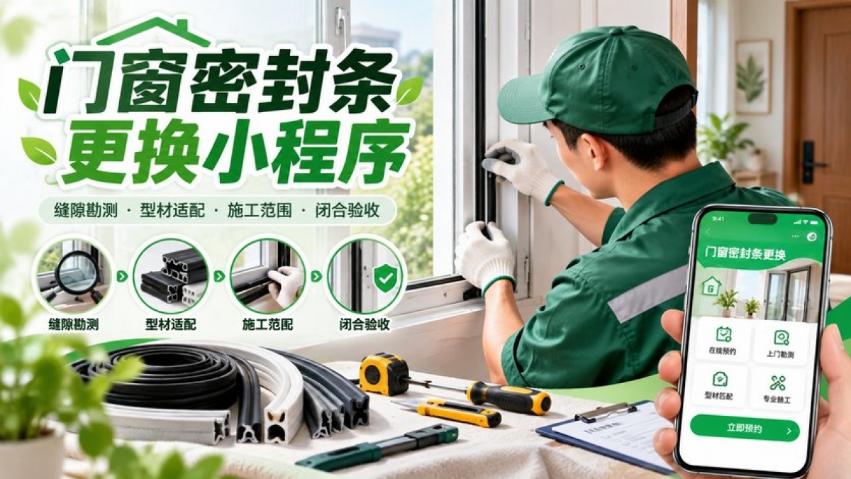 家用门窗密封条更换小程序怎么做？缝隙勘测、型材适配、施工范围和闭合验收如何管理