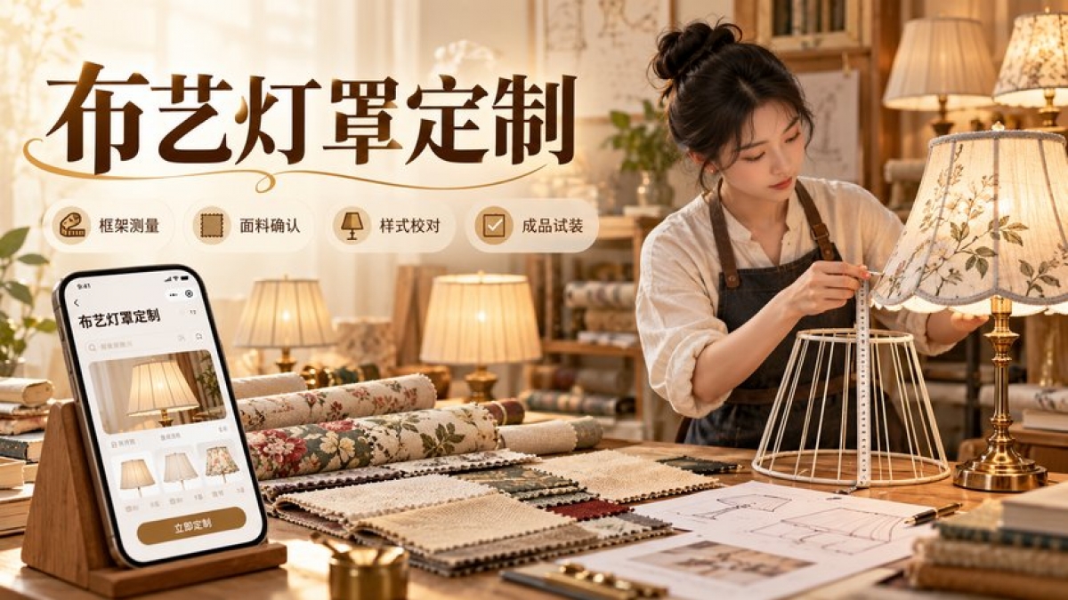 布艺灯罩定制小程序怎么做？框架测量、面料确认、样式校对和成品试装如何管理