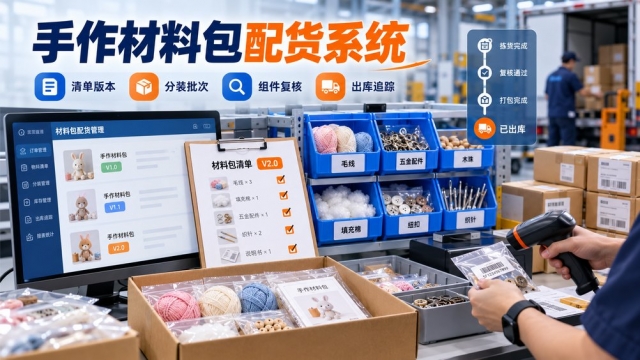 商业手作材料包配货系统怎么做？清单版本、分装批次、组件复核和出库追踪如何管理