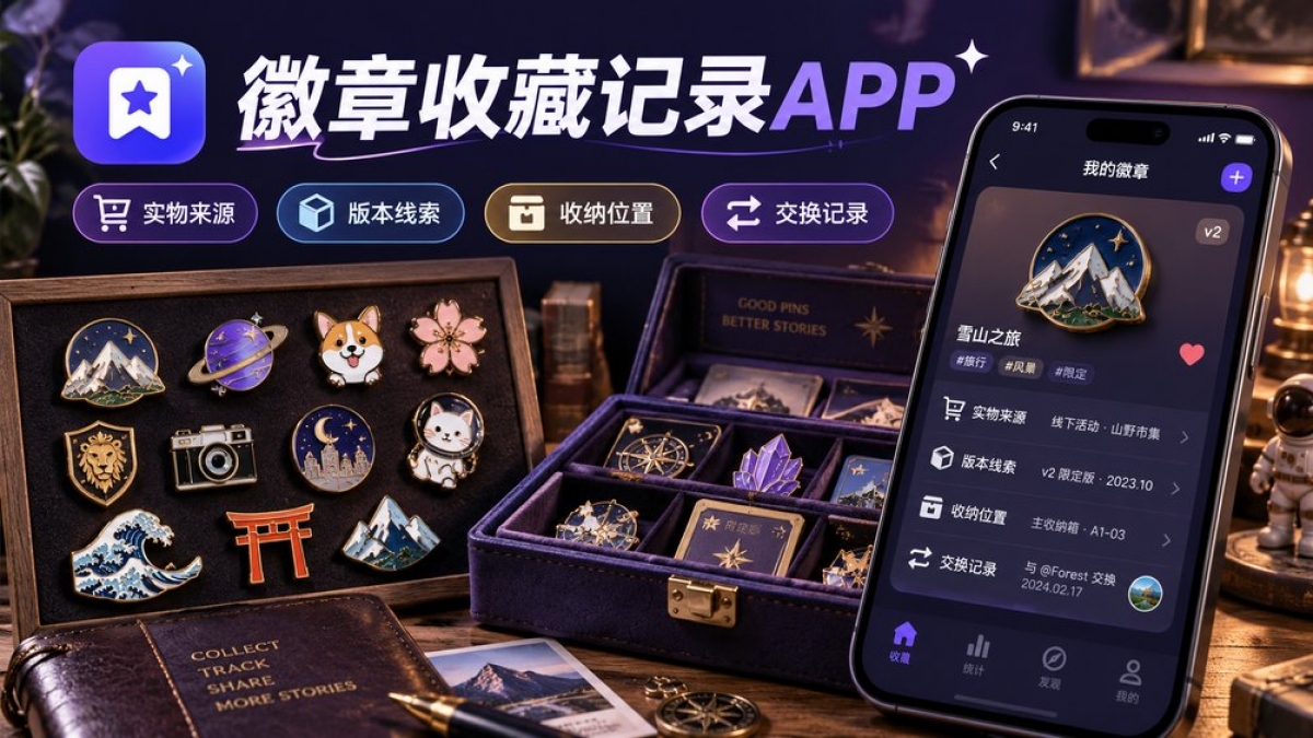 个人徽章收藏记录APP怎么做？实物来源、版本线索、收纳位置和交换记录如何设计