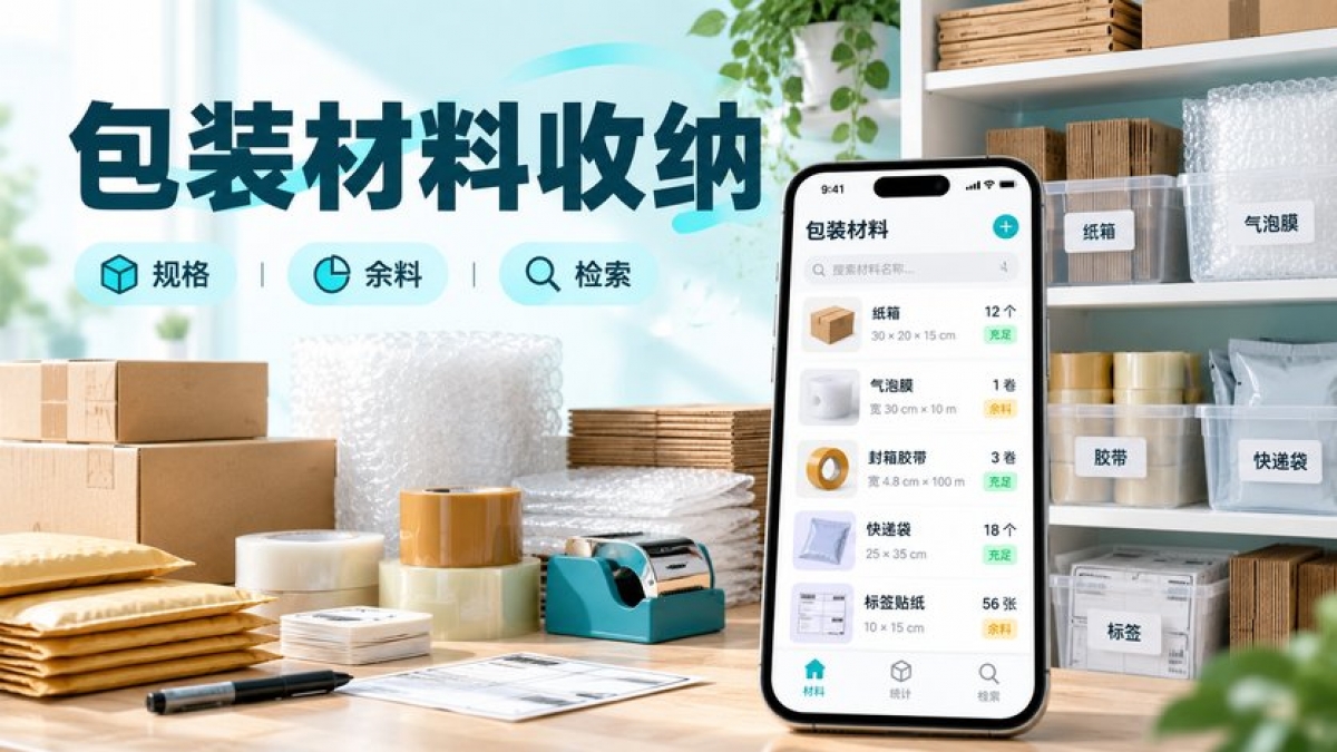 家庭包装材料收纳APP怎么做？规格数量、余料状态、取用记录和位置检索如何管理