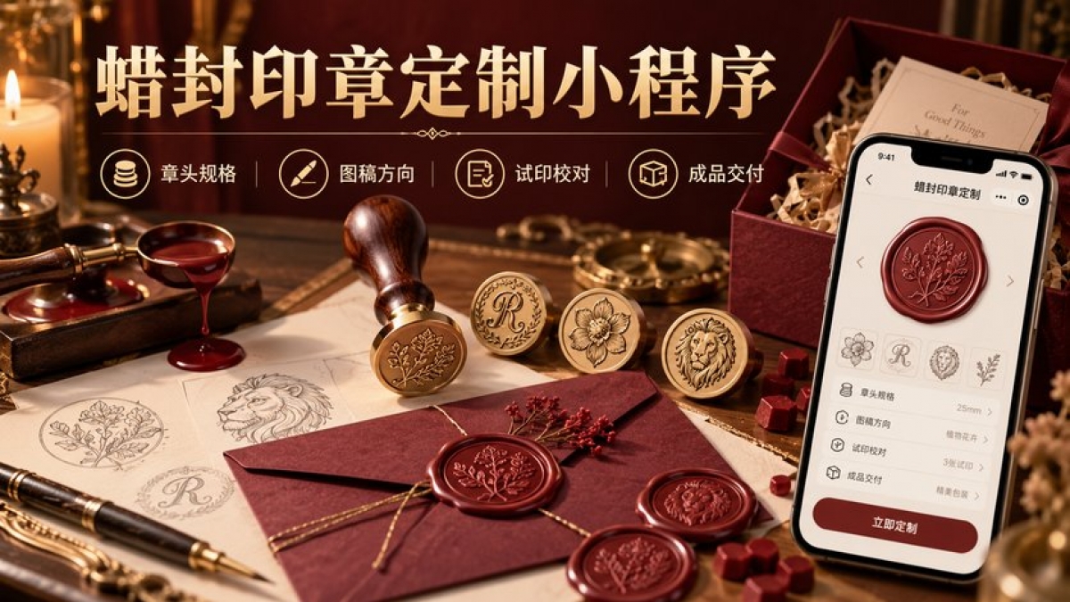 蜡封印章定制小程序怎么做？章头规格、图稿方向、试印校对和成品交付如何管理