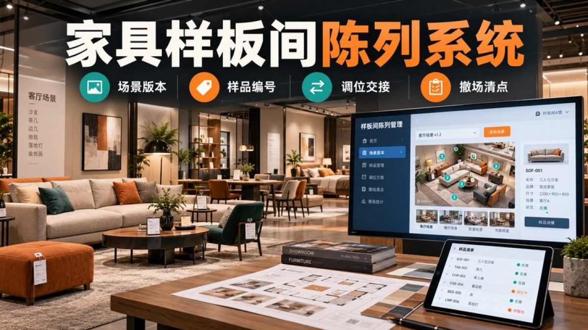 商业家具样板间陈列系统怎么做？场景版本、样品编号、调位交接和撤场清点如何管理