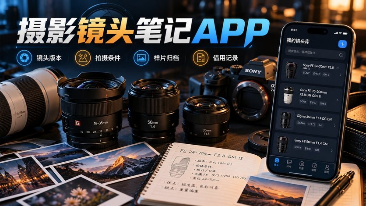 个人摄影镜头使用笔记APP怎么做？镜头版本、拍摄条件、样片归档和借用记录如何设计