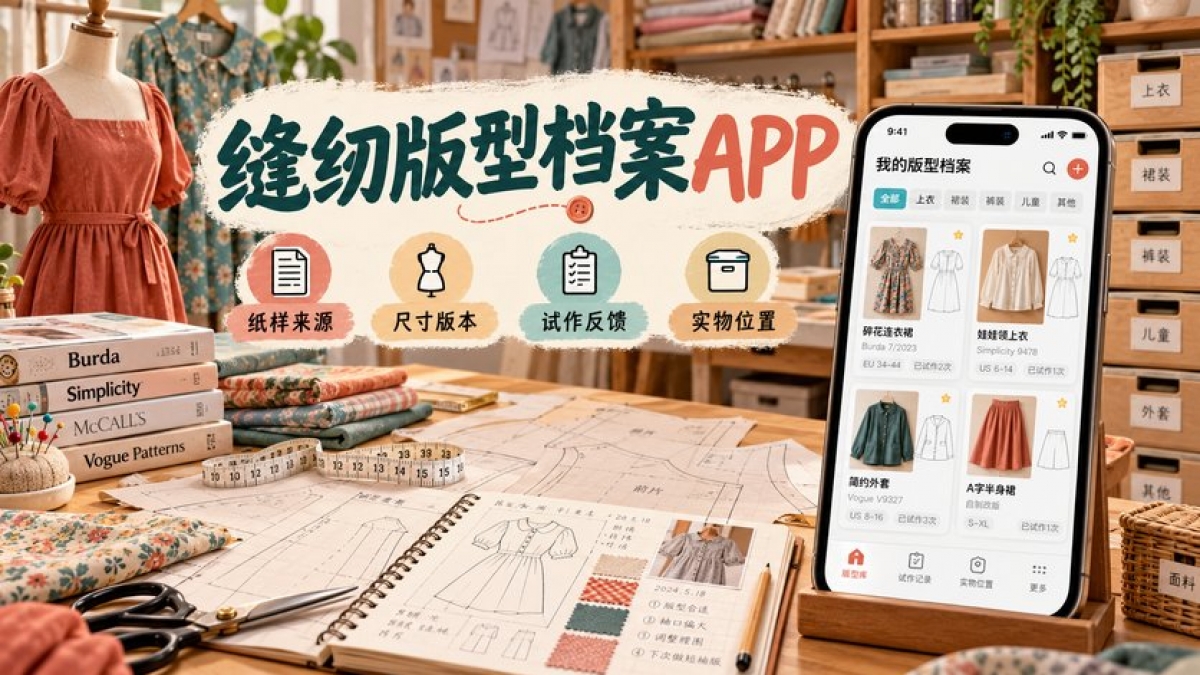 家庭缝纫版型档案APP怎么做？纸样来源、尺寸版本、试作反馈和实物位置如何管理