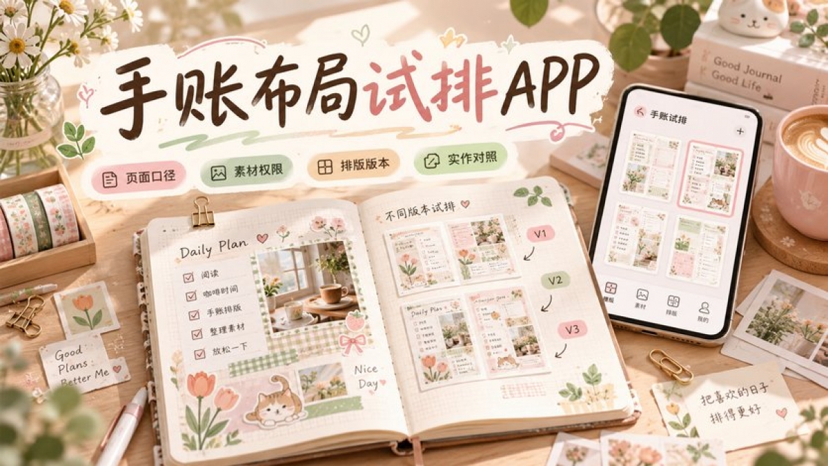 个人手账布局试排APP怎么做？页面口径、素材权限、排版版本和实作对照如何管理