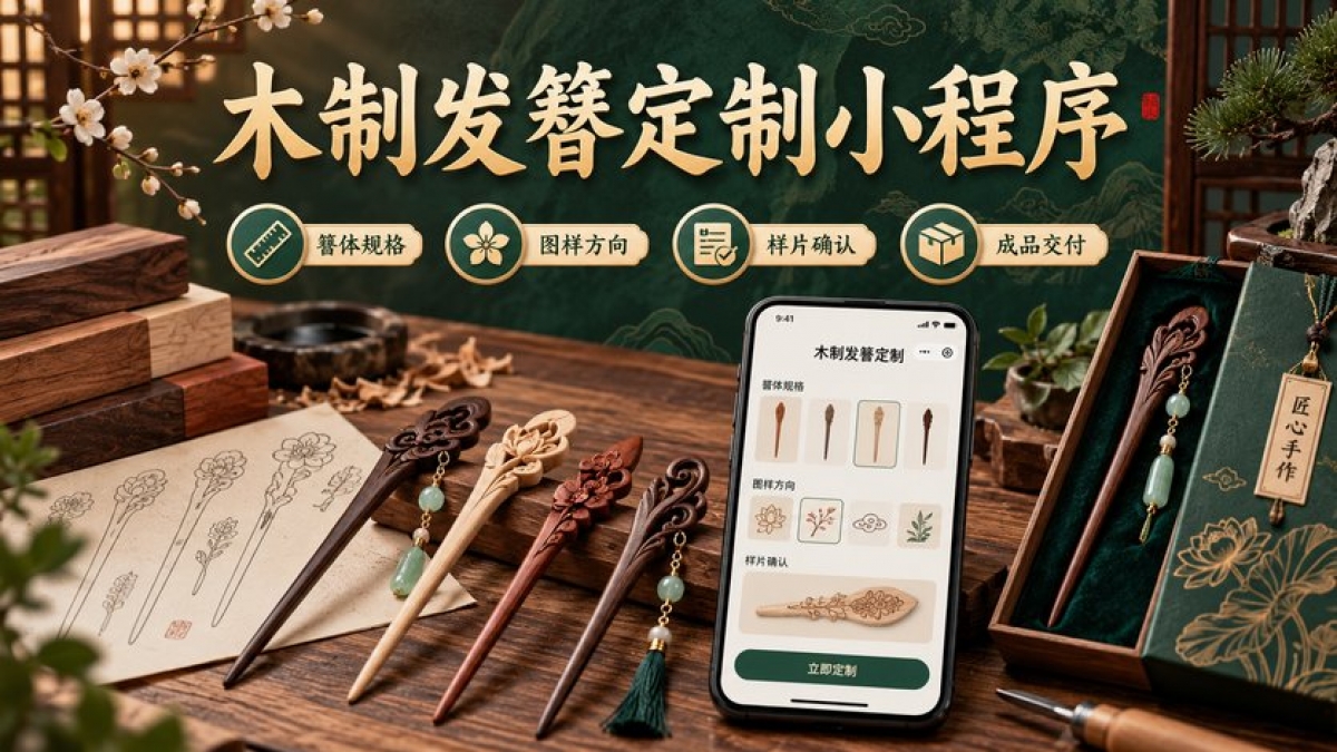 木制发簪定制小程序怎么做？簪体规格、图样方向、样片确认和成品交付如何管理