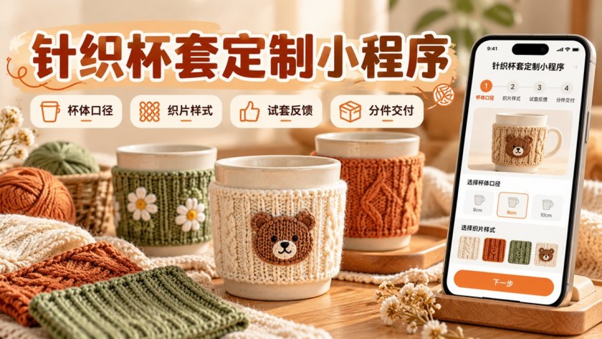 针织杯套定制小程序怎么做？杯体口径、织片样式、试套反馈和分件交付如何管理
