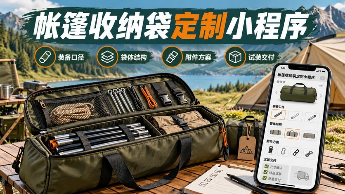 帐篷收纳袋定制小程序怎么做？装备口径、袋体结构、附件方案和试装交付如何管理