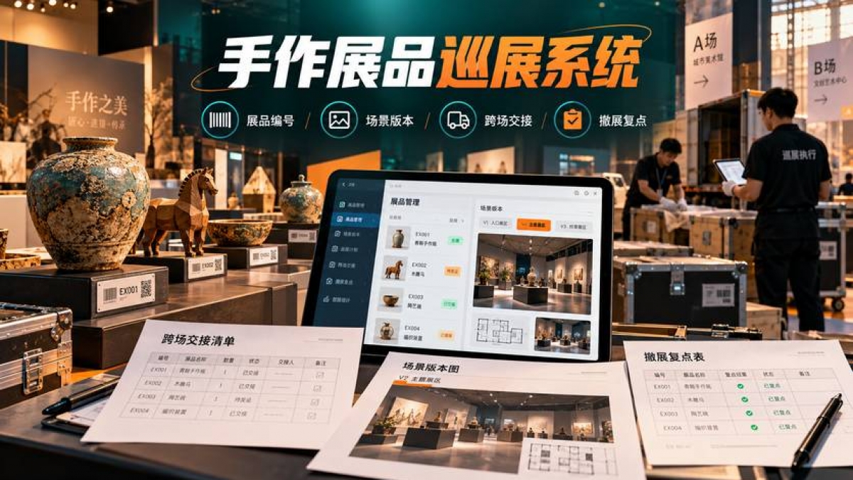 商业手作展品巡展系统怎么做？展品编号、场景版本、跨场交接和撤展复点如何管理