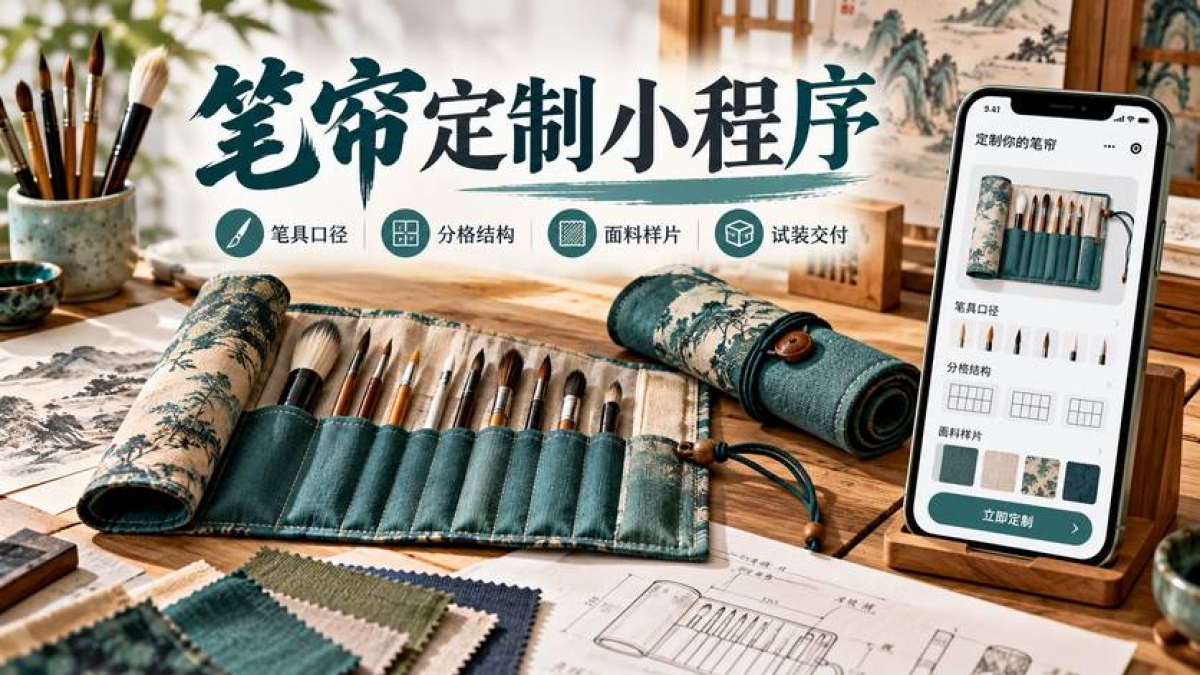 绘画笔帘定制小程序怎么做？笔具口径、分格结构、面料样片和试装交付如何设计