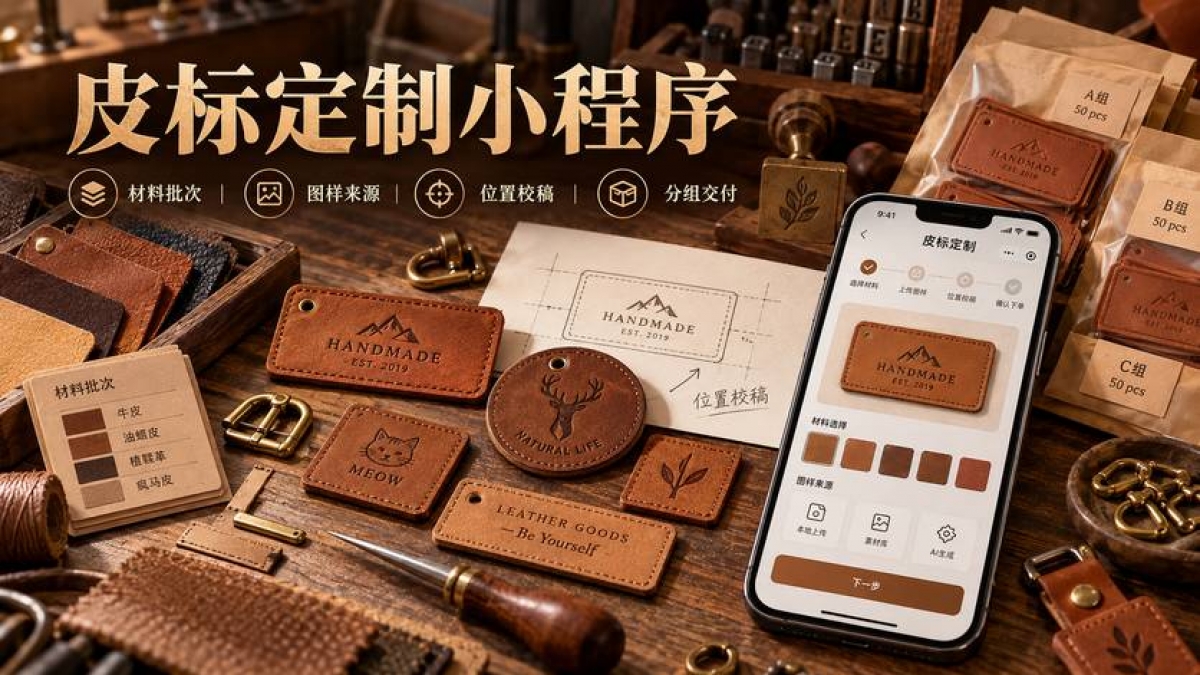 手作皮标定制小程序怎么做？材料批次、图样来源、位置校稿和分组交付如何设计