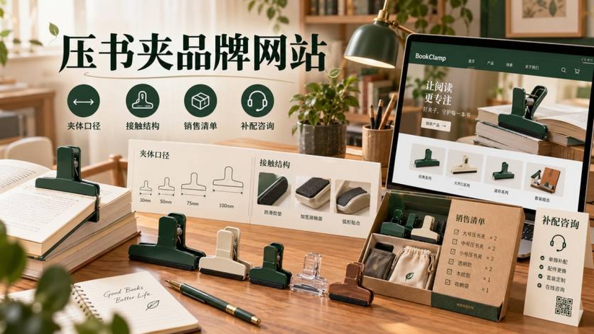 家用压书夹品牌网站怎么建设？夹体口径、接触结构、销售清单和补配咨询如何组织