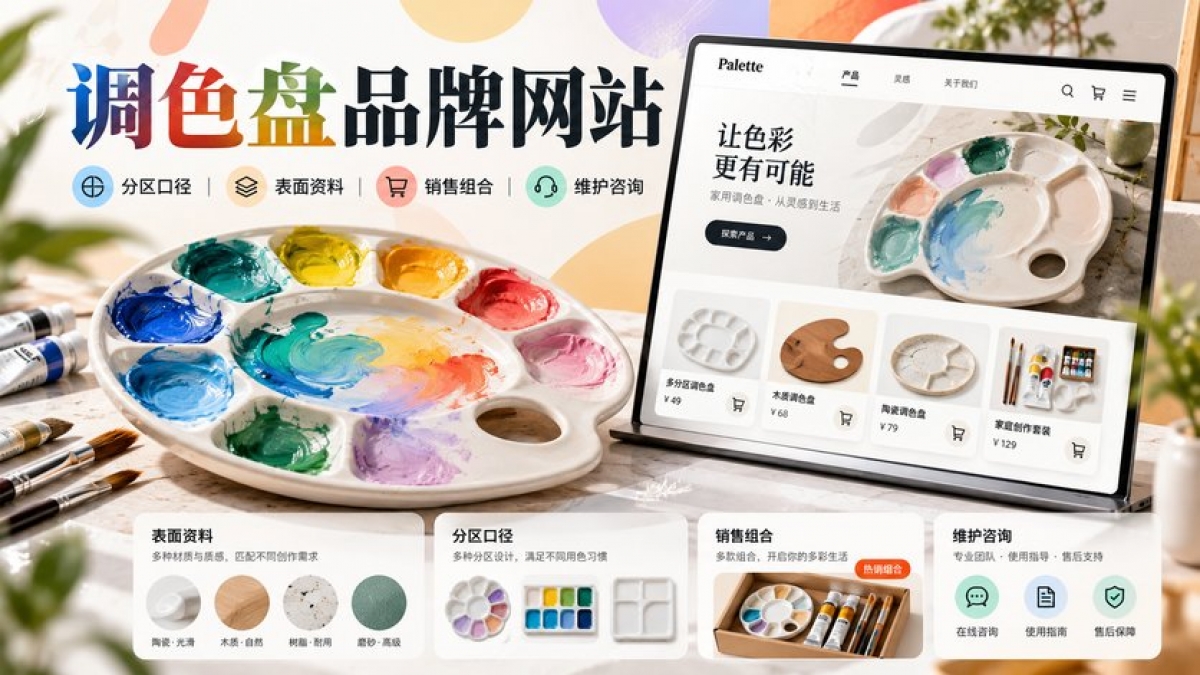 家用调色盘品牌网站怎么建设？分区口径、表面资料、销售组合和维护咨询如何组织