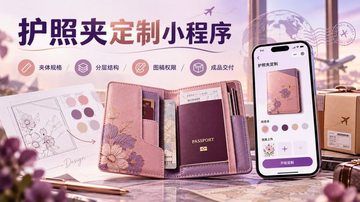 护照夹定制小程序怎么做？夹体口径、分层结构、图稿权限和成品交付如何管理