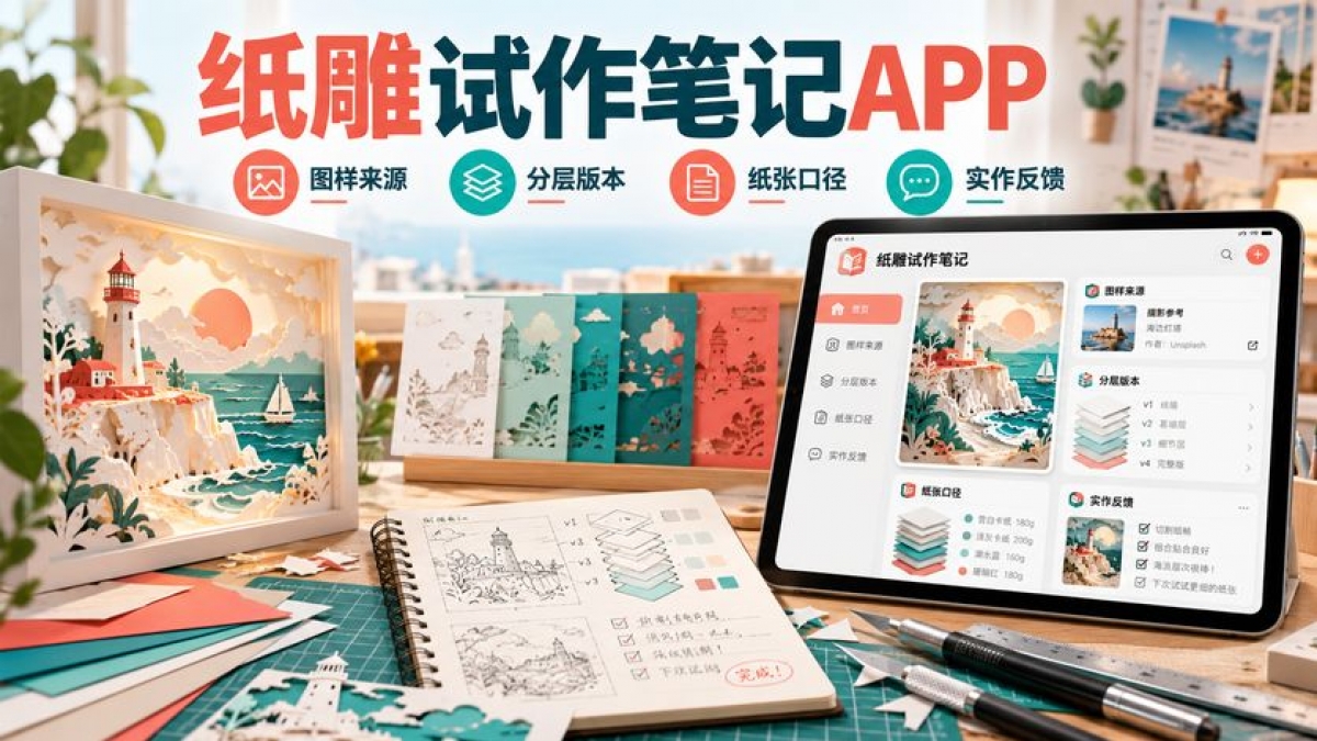 个人纸雕试作笔记APP怎么做？图样来源、分层版本、纸张口径和实作反馈如何管理