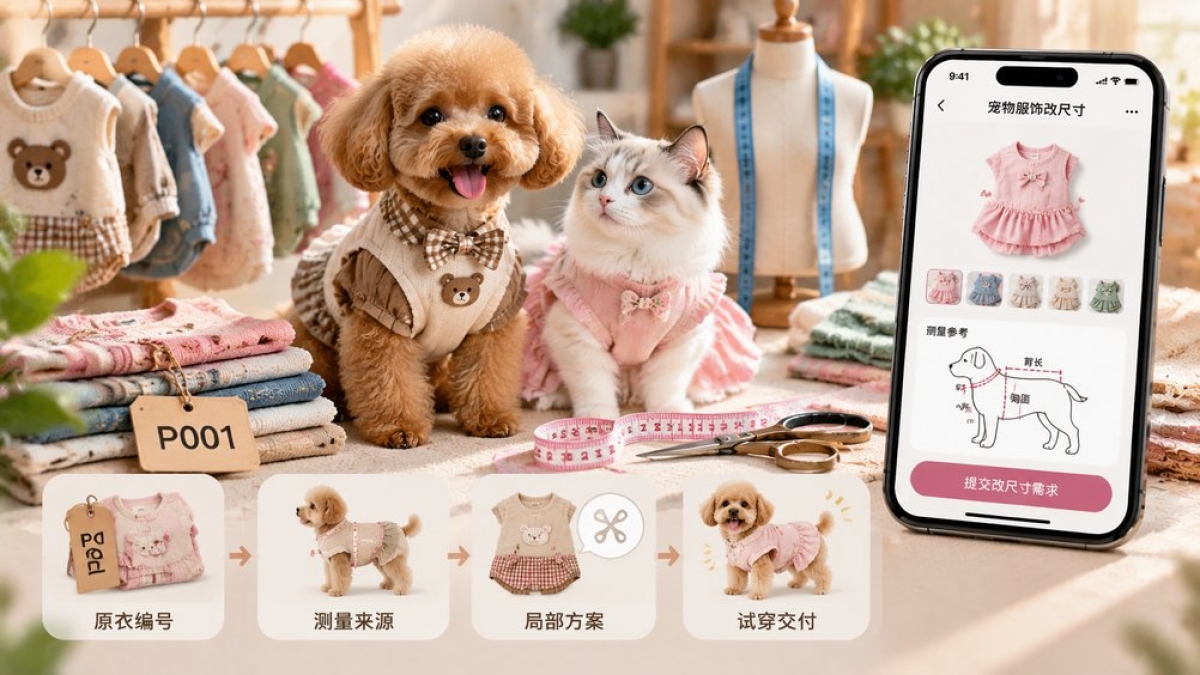 宠物服饰改尺寸小程序怎么做？原衣编号、测量来源、局部方案和试穿交付如何设计