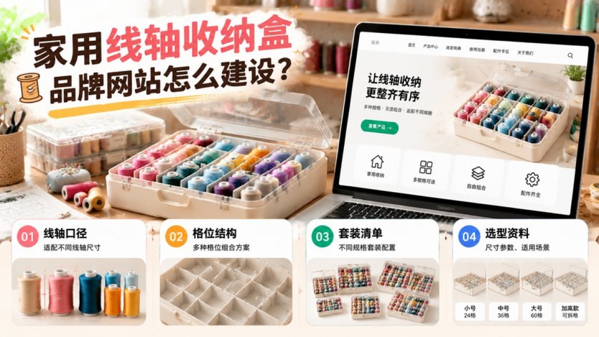 家用线轴收纳盒品牌网站怎么建设？线轴口径、格位结构、套装清单和选型资料如何呈现