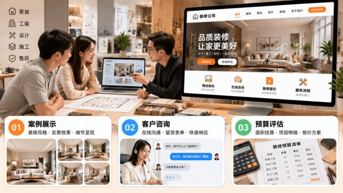 武汉装修公司网站建设怎么规划？案例展示、客户咨询和预算评估要注意什么
