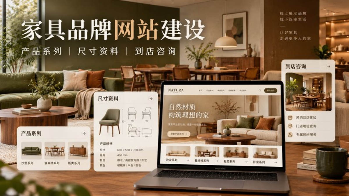 家具品牌网站建设有哪些重点？产品系列、尺寸资料和到店咨询如何规划